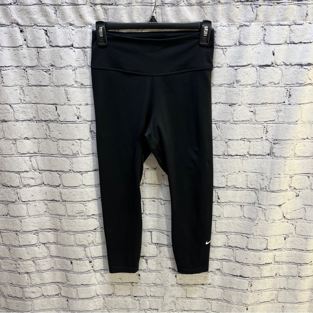 NIKE Dri-Fit Womens Capri Leggings Black Pull-on Workout Size Small